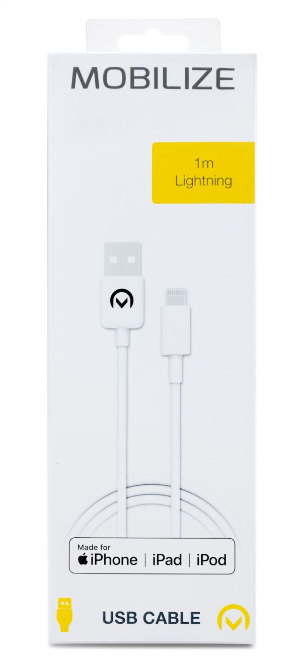 Mobilize Cable Usb To Apple Mfi Lightning 1M. 12W White - Afbeelding 4