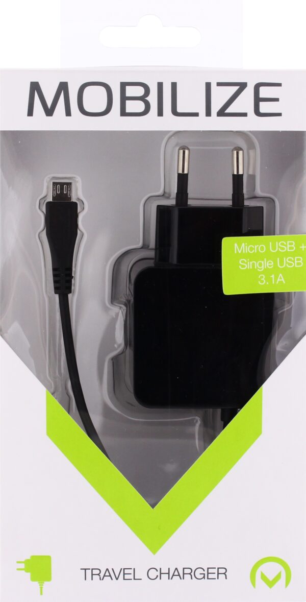 Mobilize Wall Charger Usb + Micro Usb 15W 1M. Black - Afbeelding 5