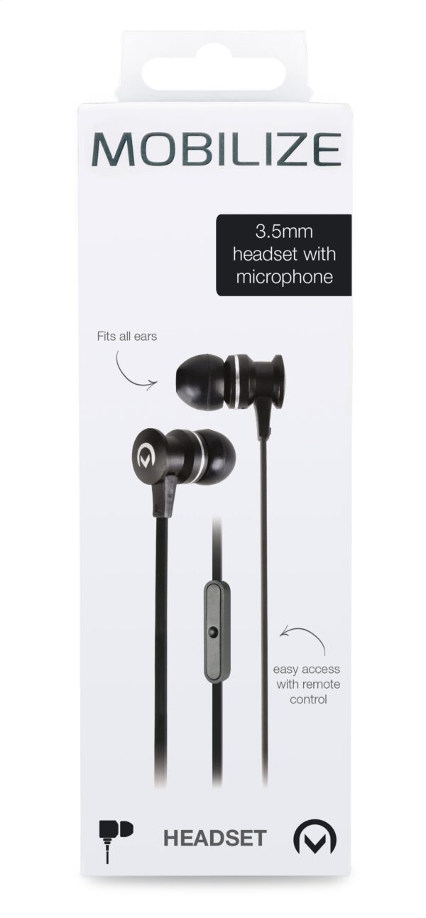 Mobilize In-Ear Stereo Headset With Remote 3.5Mm Black - Afbeelding 2