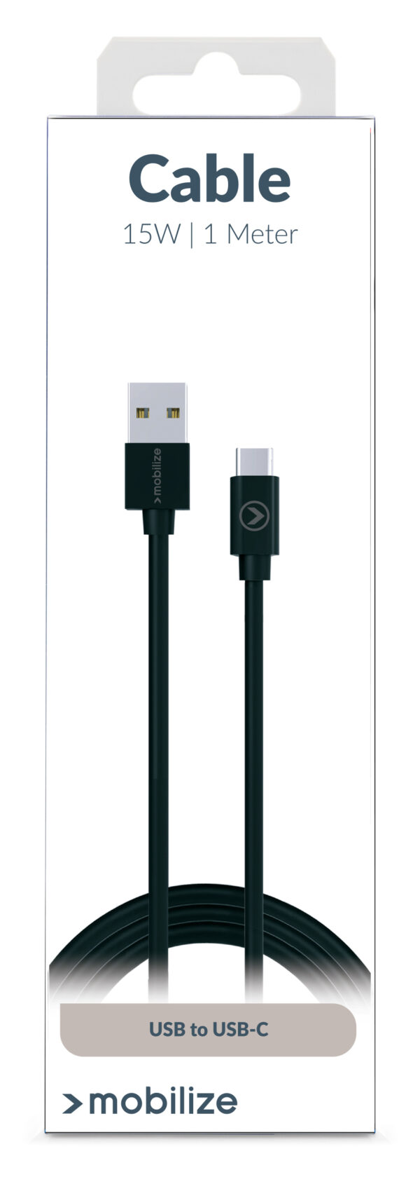 Mobilize Charge/Sync Cable Usb-C 1M. 15W Black - Afbeelding 4