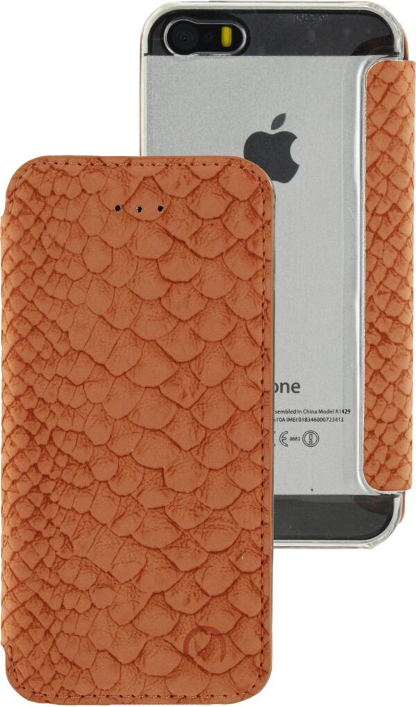 Mobilize Slim Gelly Booklet Apple Iphone 5/5S/Se Soft Snake Apricot