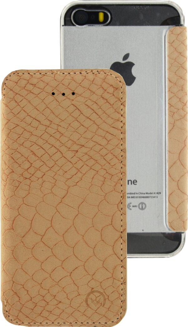 Mobilize Slim Gelly Booklet Apple Iphone 5/5S/Se Soft Snake Creamy Rose