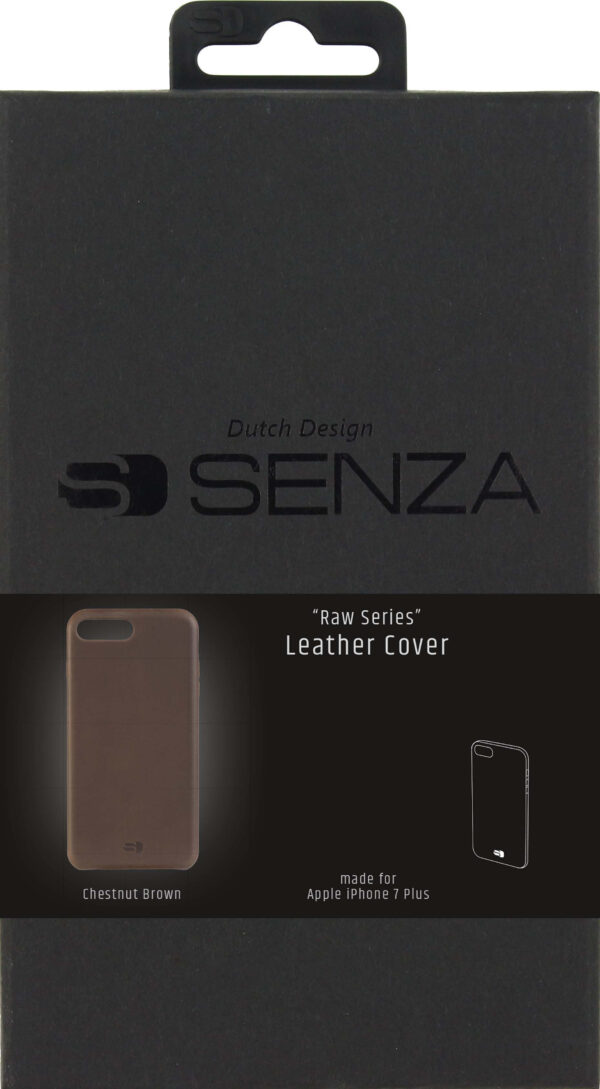 Senza Raw Leather Cover Apple Iphone 7 Plus/8 Plus Chestnut Brown - Afbeelding 3