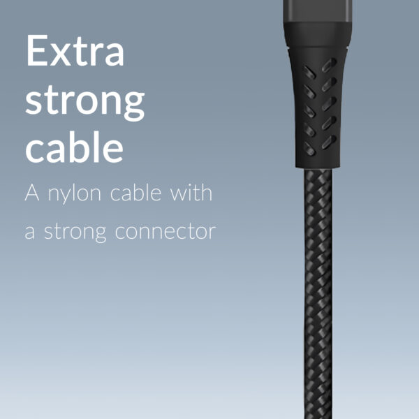 Mobilize Strong Nylon Cable Usb To Apple Mfi Lightning 2M. 12W Black - Afbeelding 5