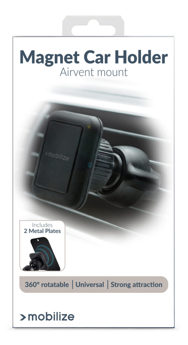 Mobilize Universal Magnet Car Holder Air Vent Black - Afbeelding 5