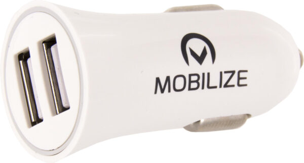 Mobilize Car Charger 2X Usb + Usb To Micro Usb Cable 12W 1M. White - Afbeelding 2
