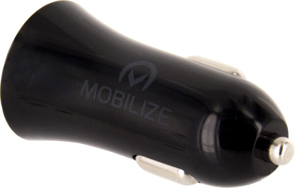 Mobilize Car Charger Dual Usb 2.4A 12W + 1M Usb-C Cable Black - Afbeelding 3