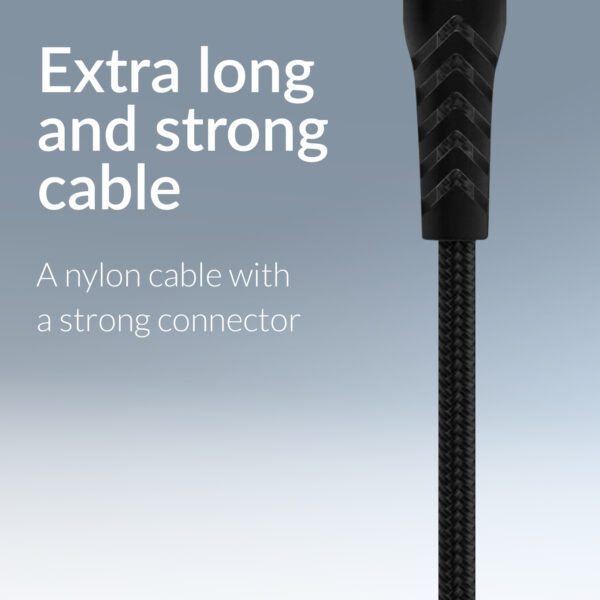 Mobilize Strong Nylon Cable Usb To Apple Mfi Lightning 1M. 12W Black - Afbeelding 4