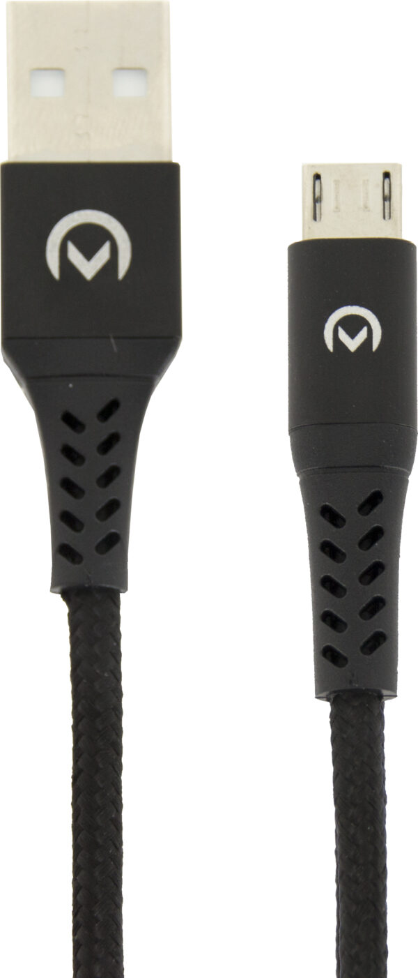 Mobilize Strong Nylon Cable Usb To Micro Usb 1M. 12W Black - Afbeelding 4