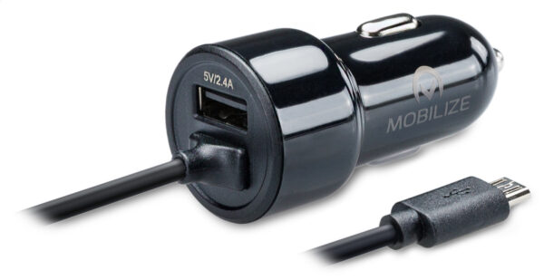 Mobilize Car Charger Usb + Micro Usb 24W 1M. Black