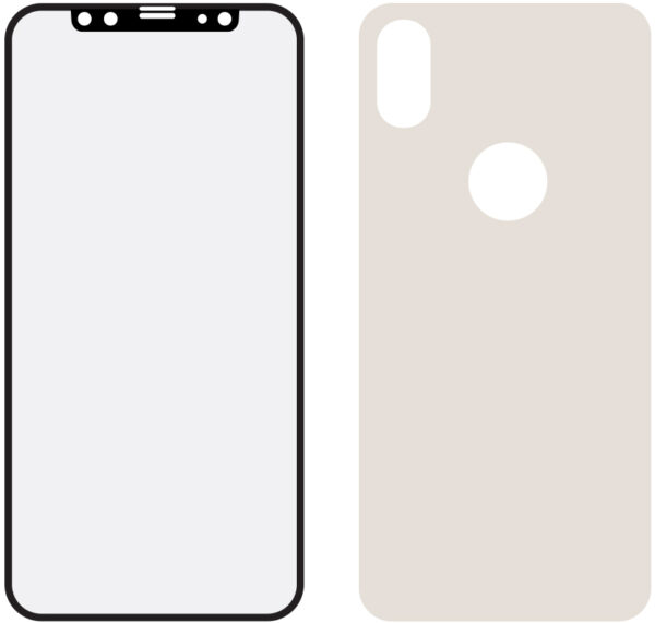Mobilize Edge-To-Edge Glass Screen Protector Apple Iphone X/Xs Front And Back Pack Silver Full Glue