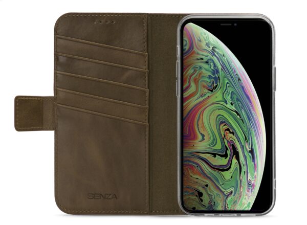 Senza Desire Leather Wallet Apple Iphone Xs Max Burned Olive - Afbeelding 2