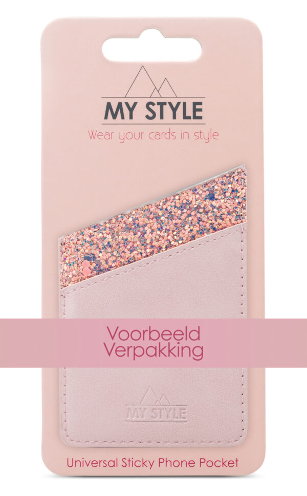 My Style Universal Sticky Card Pocket Silver Glitter - Afbeelding 3
