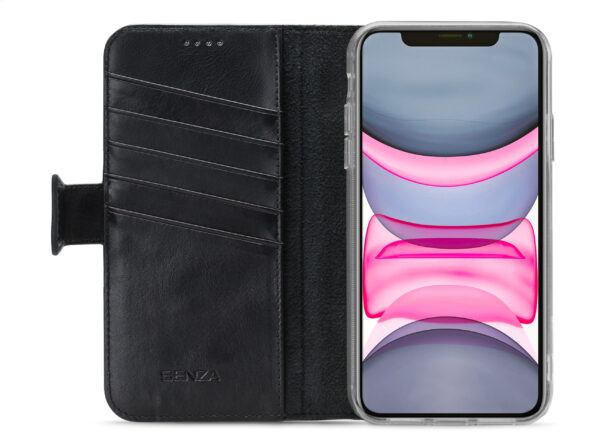 Senza Pure Leather Wallet Apple Iphone 11 Deep Black - Afbeelding 2