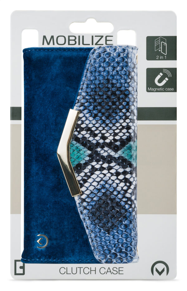 Mobilize 2In1 Gelly Velvet Clutch For Samsung Galaxy A40 Royal Blue Snake - Afbeelding 8