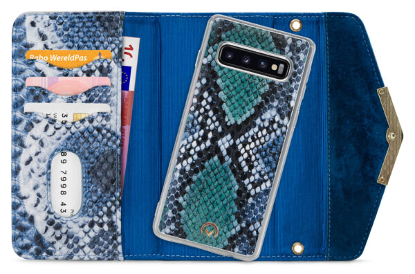 Mobilize 2In1 Gelly Velvet Clutch For Samsung Galaxy S10 Royal Blue Snake - Afbeelding 4