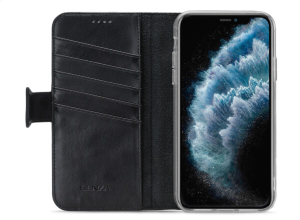 Senza Pure Leather Wallet Apple Iphone 11 Pro Max Deep Black - Afbeelding 2
