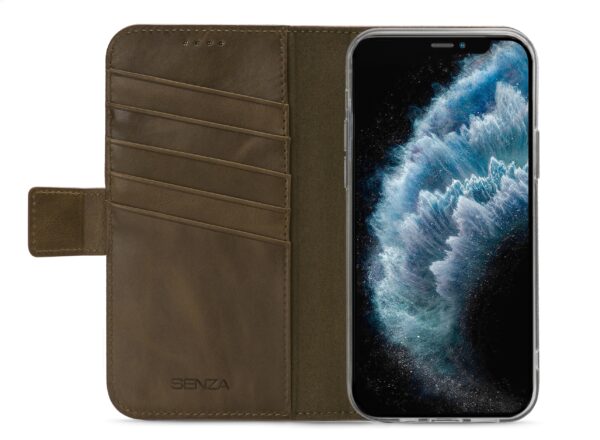 Senza Desire Leather Wallet Apple Iphone 11 Pro Max Burned Olive - Afbeelding 2