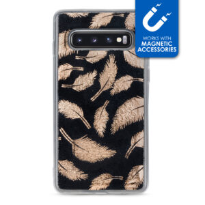 My Style Magneta Case For Samsung Galaxy S10 Golden Feathers