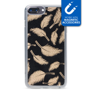My Style Magneta Case For Apple Iphone 6 Plus/6S Plus/7 Plus/8 Plus Golden Feathers