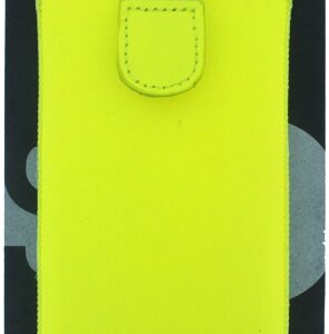 Senza Leather Slide Case Neon Yellow Size M-Large