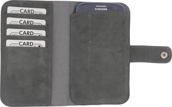 Senza Suede Wallet Slide Case Warm Grey Size Xxl - Afbeelding 3