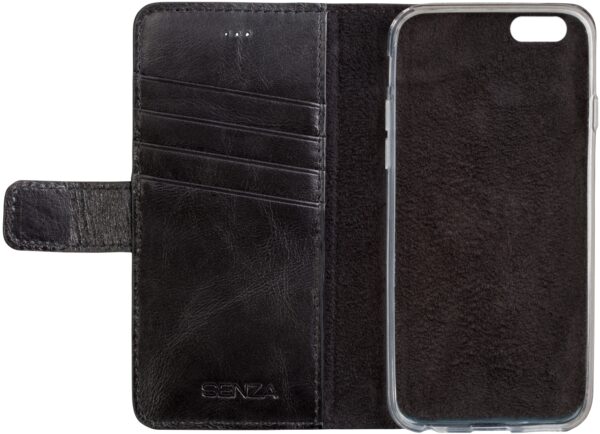Senza Pure Leather Wallet Apple Iphone 6/6S Deep Black - Afbeelding 2