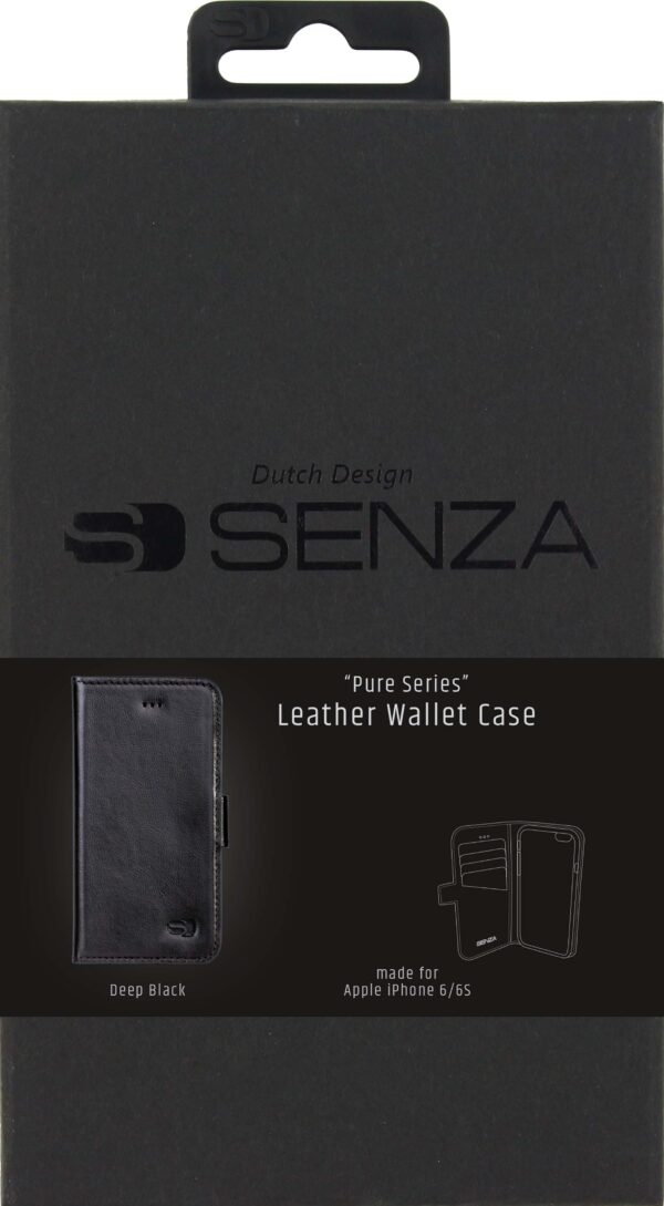 Senza Pure Leather Wallet Apple Iphone 6/6S Deep Black - Afbeelding 3