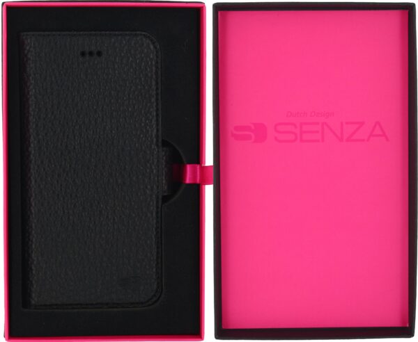 Senza Exquisite Leather Wallet Apple Iphone 6/6S Intense Black - Afbeelding 4