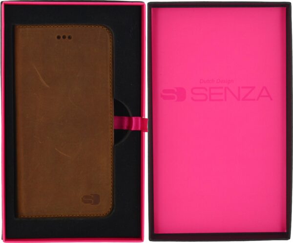 Senza Raw Leather Booklet Apple Iphone 6/6S Chestnut Brown - Afbeelding 5