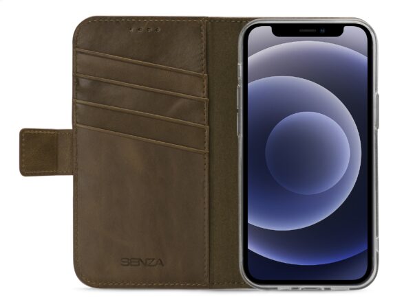 Senza Desire Leather Wallet Apple Iphone 12 Mini Burned Olive - Afbeelding 2