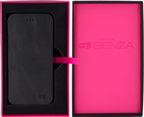 Senza Pure Skinny Leather Booklet Apple Iphone 6/6S Deep Black - Afbeelding 5