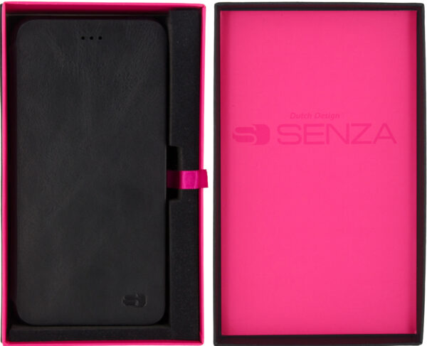 Senza Pure Skinny Leather Booklet Apple Iphone 7 Plus/8 Plus Deep Black - Afbeelding 5