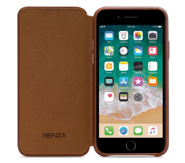 Senza Desire Skinny Leather Wallet Apple Iphone 7 Plus/8 Plus Burned Cognac - Afbeelding 3