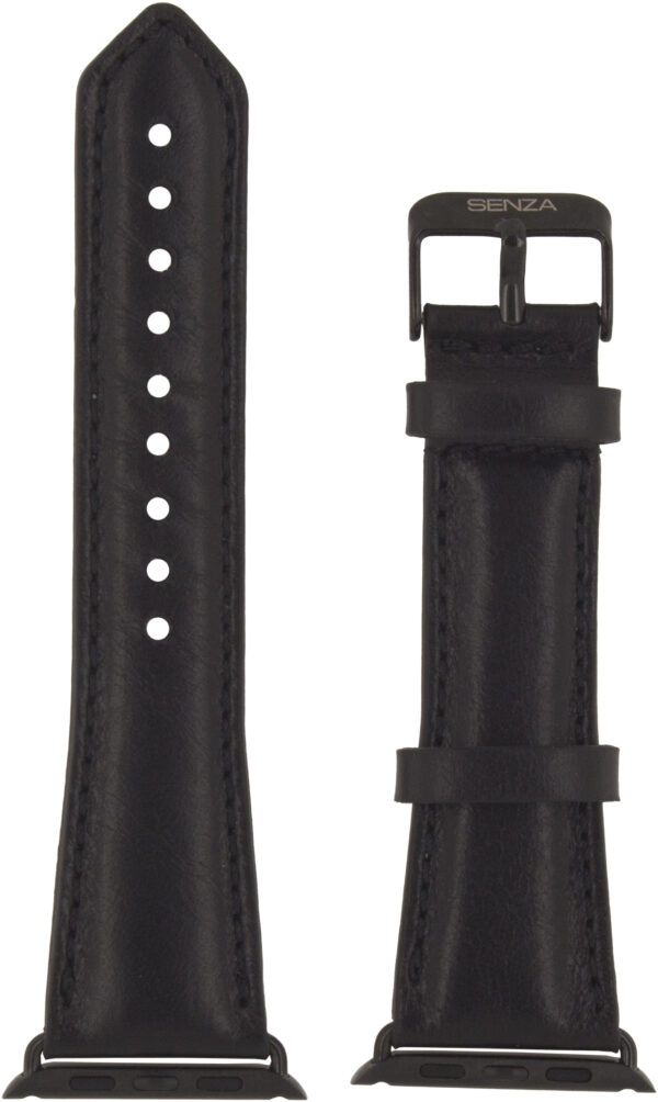 Senza Pure Leather Strap Apple Watch 38Mm Deep Black - Afbeelding 3