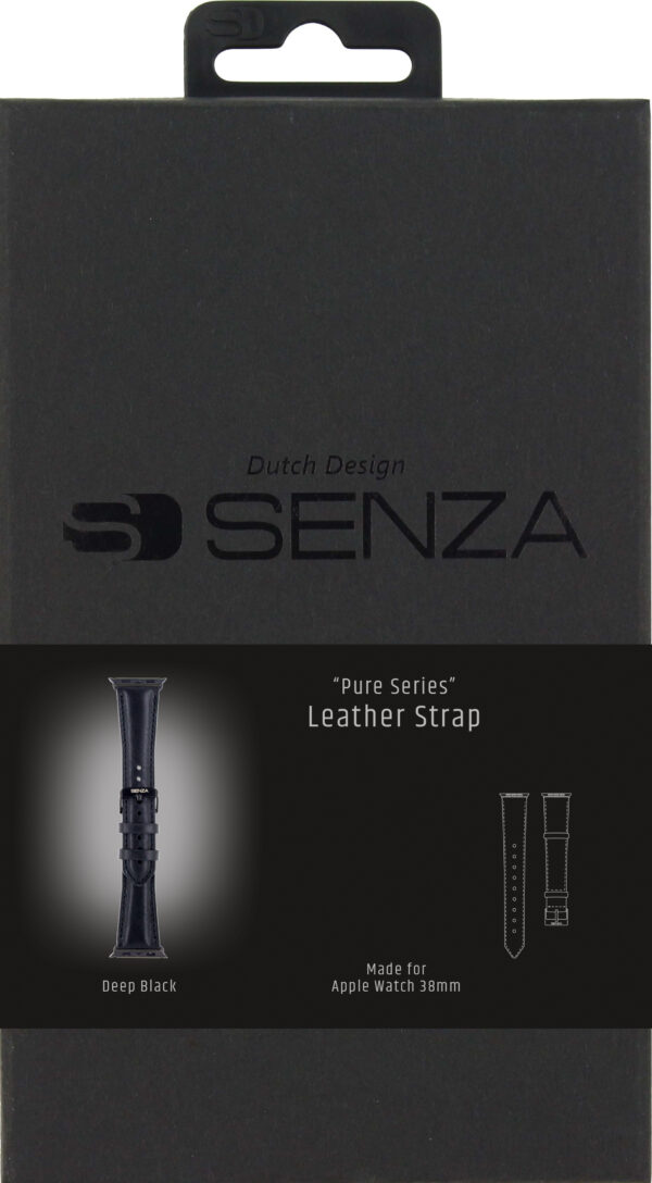 Senza Pure Leather Strap Apple Watch 38Mm Deep Black - Afbeelding 4