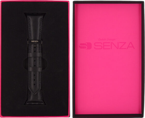 Senza Pure Leather Strap Apple Watch 38Mm Deep Black - Afbeelding 5