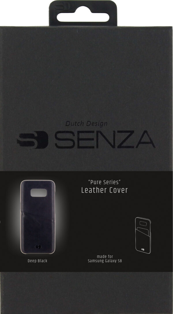 Senza Pure Leather Cover With Card Slot Samsung Galaxy S8 Deep Black - Afbeelding 3