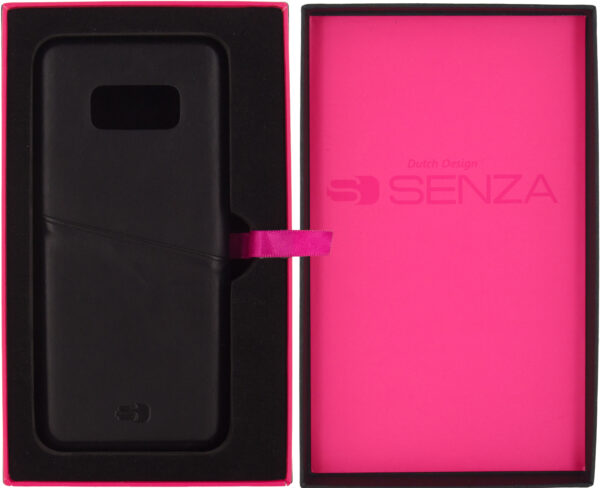Senza Pure Leather Cover With Card Slot Samsung Galaxy S8 Deep Black - Afbeelding 4