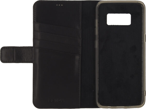 Senza Pure Leather Wallet Samsung Galaxy S8+ Deep Black - Afbeelding 2