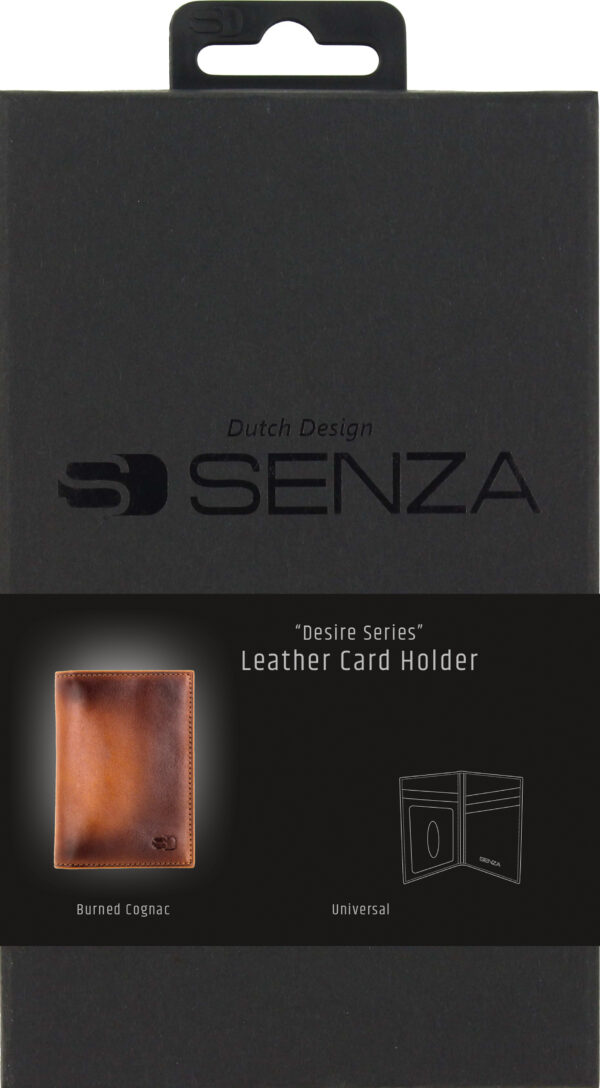 Senza Desire Leather Card Holder Burned Cognac - Afbeelding 4
