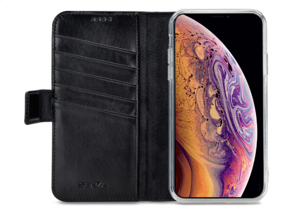 Senza Pure Leather Wallet Apple Iphone X/Xs Deep Black - Afbeelding 2