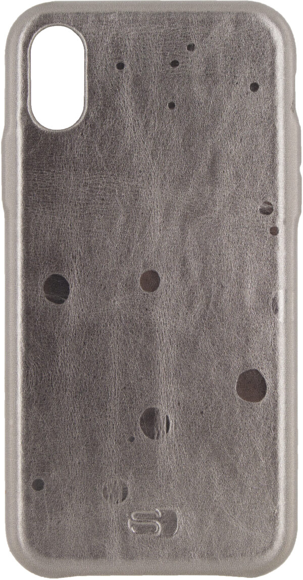 Senza Glam Leather Cover Apple Iphone X/Xs Metallic Grey