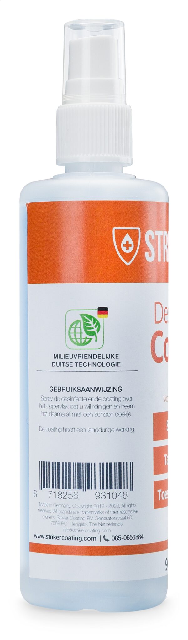Striker Coating Desinfectie Coating Voor O.a. Smartphone, Tablet, Laptop, Toetsenbord 125Ml (>90Pct Alcohol) - Afbeelding 2