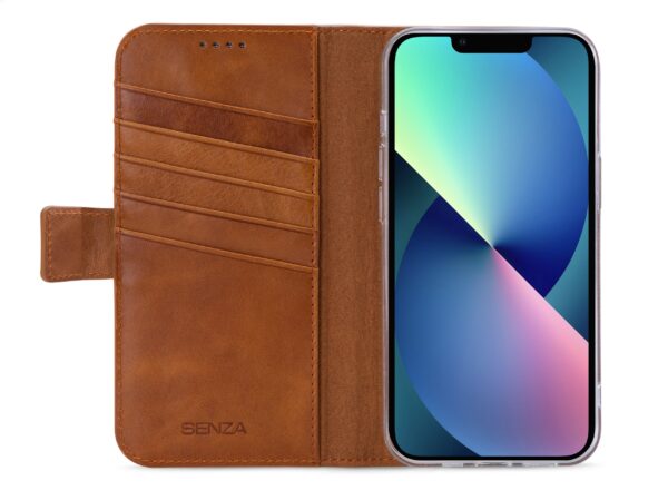 Senza Desire Leather Wallet Apple Iphone 13 Burned Cognac - Afbeelding 2
