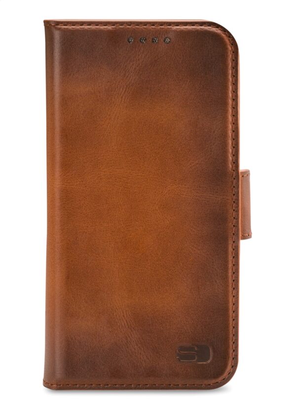 Senza Desire Leather Wallet Apple Iphone 13 Pro Max Burned Cognac