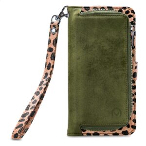 Mobilize 2In1 Magnet Zipper Case Apple Iphone 13 Pro Max Olive/Leopard