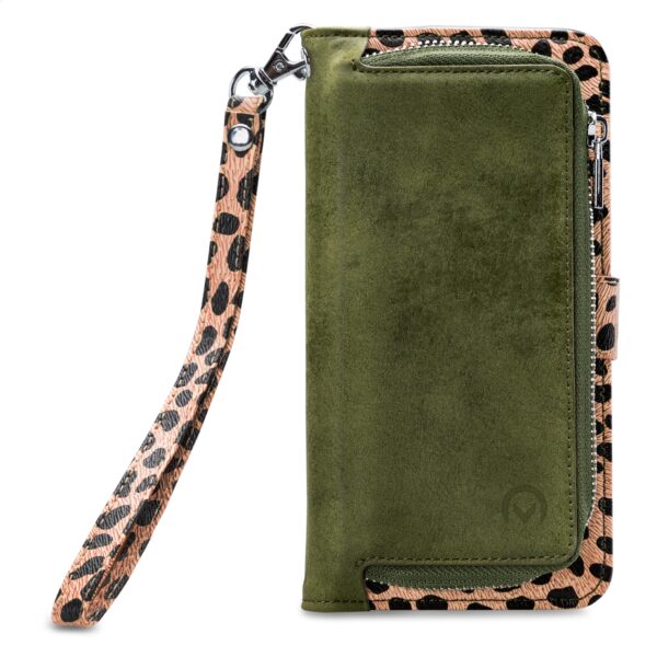 Mobilize 2In1 Magnet Zipper Case Apple Iphone 13 Pro Max Olive/Leopard