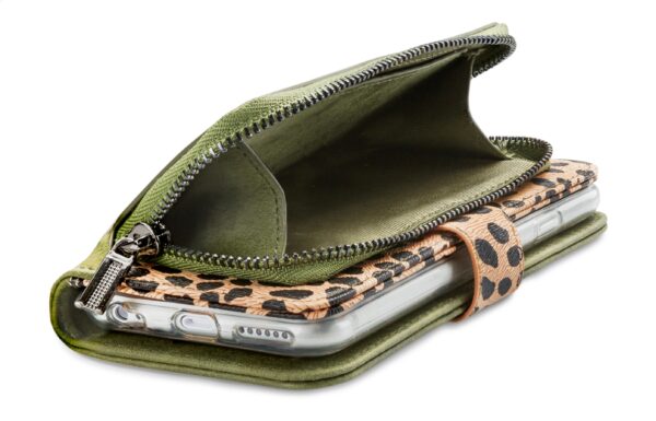 Mobilize 2In1 Magnet Zipper Case Apple Iphone 13 Pro Max Olive/Leopard - Afbeelding 6