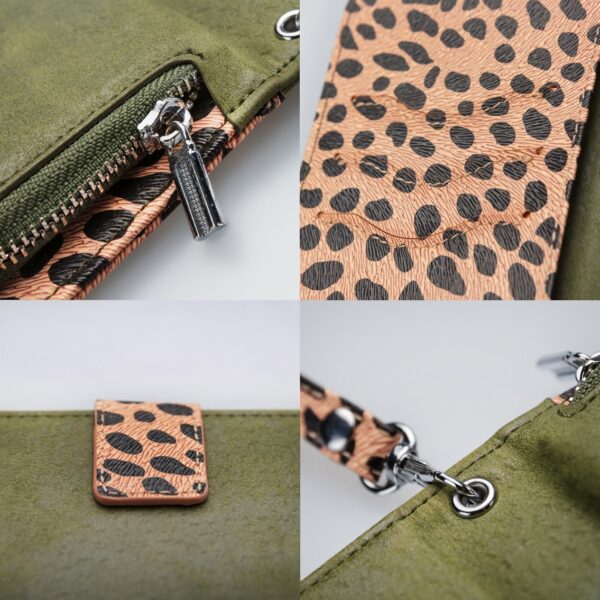 Mobilize 2In1 Magnet Zipper Case Apple Iphone 13 Pro Max Olive/Leopard - Afbeelding 7